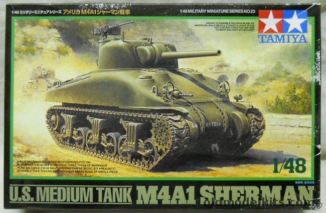 Tamiya 1/48 M4A1 Sherman Tank, 32523 plastic model kit